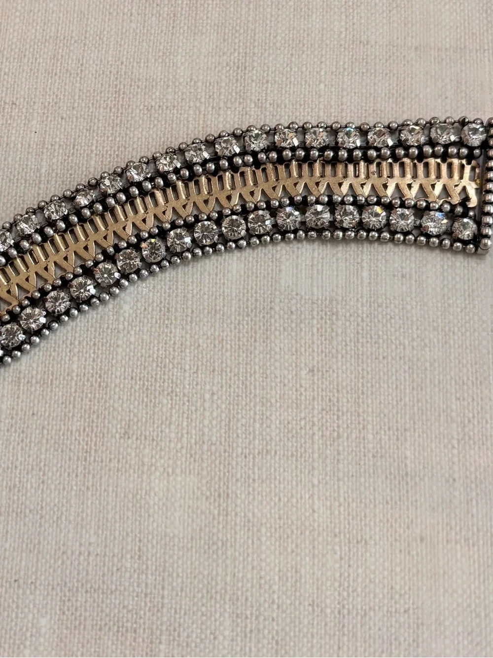Stella & Dot Petra Crystal Statement Bracelet - Gold and Silver- retired